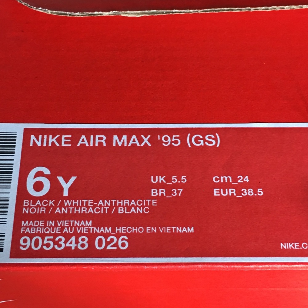 Nike Air Max ‘95 GS Black/White-Anthracite - Picture 7 of 7